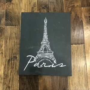 Paris Eiffel Tower Black and White Wall Art Print 20”x16”